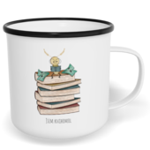 Hrnek plecháček s potiskem na míru - Jsem knihomol