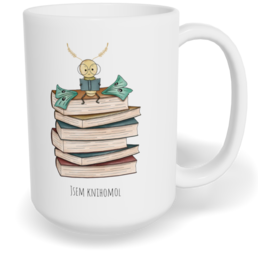 Hrnek klasický velký s vlastním potiskem - Jsem knihomol