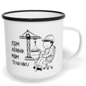 Hrnek plecháček s potiskem na míru - Jsem jeřábník