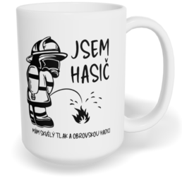Hrnek klasický velký s vlastním potiskem - Jsem hasič