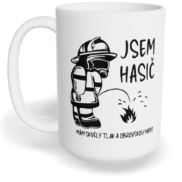 Hrnek klasický velký s vlastním potiskem - Jsem hasič