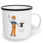 Hrnek plecháček s potiskem na míru - Jsem elektrikář