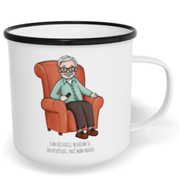 Hrnek plecháček s potiskem na míru - Jsem důchodce