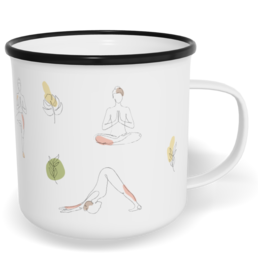 Hrnek plecháček s potiskem na míru - Jóga