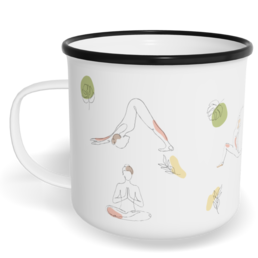 Hrnek plecháček s potiskem na míru - Jóga