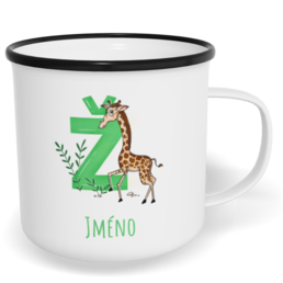 Hrnek plecháček s potiskem na míru - Jméno Ž