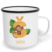 Hrnek plecháček s potiskem na míru - Jméno Š