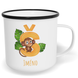 Hrnek plecháček s potiskem na míru - Jméno Š