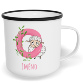 Hrnek plecháček s potiskem na míru - Jméno O