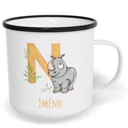 Hrnek plecháček s potiskem na míru - Jméno N
