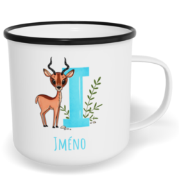 Hrnek plecháček s potiskem na míru - Jméno I
