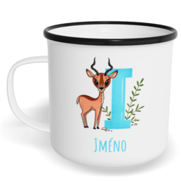 Hrnek plecháček s potiskem na míru - Jméno I