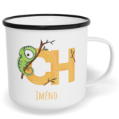 Hrnek plecháček s potiskem na míru - Jméno CH