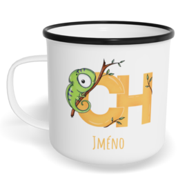 Hrnek plecháček s potiskem na míru - Jméno CH