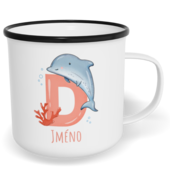 Hrnek plecháček s potiskem na míru - Jméno D