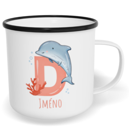 Hrnek plecháček s potiskem na míru - Jméno D