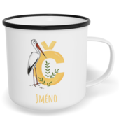 Hrnek plecháček s potiskem na míru - Jméno Č