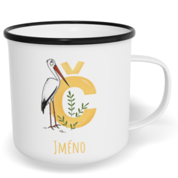 Hrnek plecháček s potiskem na míru - Jméno Č