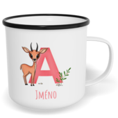 Hrnek plecháček s potiskem na míru - Jméno A