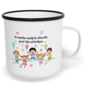 Hrnek plecháček s potiskem na míru - Je mnoho malých důvodů, proč být učitelkou