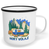 Hrnek plecháček s potiskem na míru - Hory volají