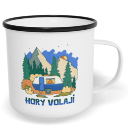 Hrnek plecháček s potiskem na míru - Hory volají