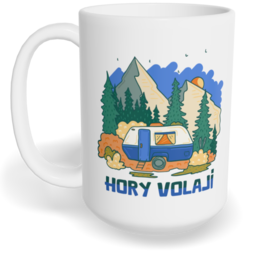 Hrnek klasický velký s vlastním potiskem - Hory volají