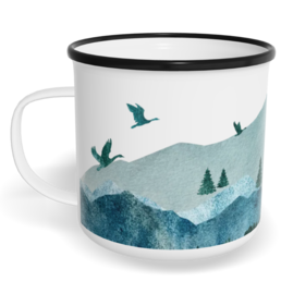 Hrnek plecháček s potiskem na míru - Hory