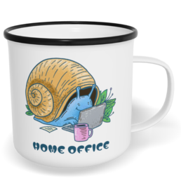 Hrnek plecháček s potiskem na míru - Home office