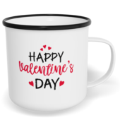 Hrnek plecháček s potiskem na míru - Happy Valentine`s day