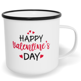 Hrnek plecháček s potiskem na míru - Happy Valentine`s day