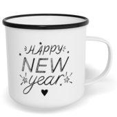 Hrnek plecháček s potiskem na míru - Happy new year