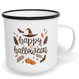 Hrnek plecháček s potiskem na míru - Happy Halloween