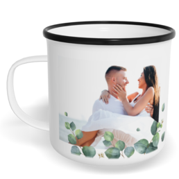 Hrnek plecháček s potiskem na míru - Eukalyptus