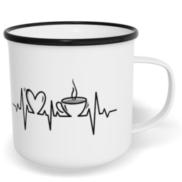 Hrnek plecháček s potiskem na míru - EKG káva
