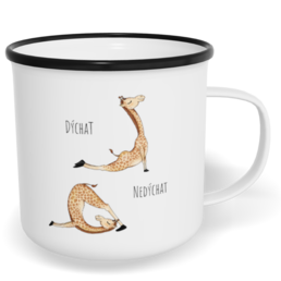 Hrnek plecháček s potiskem na míru - Dýchat, nedýchat