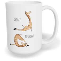 Hrnek klasický velký s vlastním potiskem - Dýchat, nedýchat