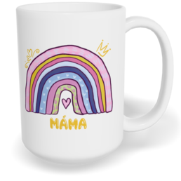 Hrnek klasický velký s vlastním potiskem - Duhová máma