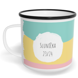 Hrnek plecháček s potiskem na míru - Duha