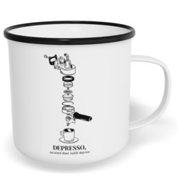 Hrnek plecháček s potiskem na míru - Depresso