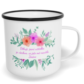 Hrnek plecháček s potiskem na míru - Děkuji, paní učitelko