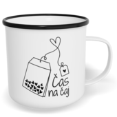 Hrnek plecháček s potiskem na míru - Čas na čaj
