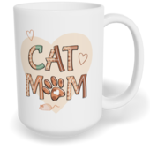 Hrnek klasický velký s vlastním potiskem - Cat mom