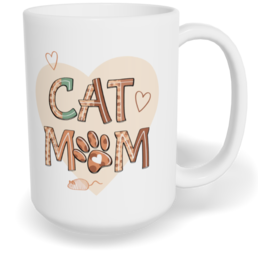 Hrnek klasický velký s vlastním potiskem - Cat mom