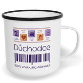 Hrnek plecháček s potiskem na míru - Nemám čas, jsem v důchodu