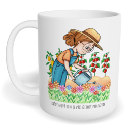 Hrnek klasický malý s vlastním potiskem - Zahradnice, každý nový den je příležitost pro zázrak