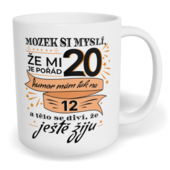 Hrnek klasický malý s vlastním potiskem - Mozek si myslí