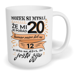 Hrnek klasický malý s vlastním potiskem - Mozek si myslí