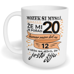 Hrnek klasický malý s vlastním potiskem - Mozek si myslí