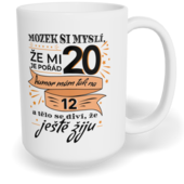 Hrnek klasický velký s vlastním potiskem - Mozek si myslí